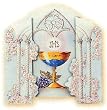100 First Communion Invitations in Spanish (Made in Italy), 5.5" x 3.5" - Chalice