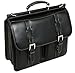 Siamod 25595 Signorini Oil Pull-Up Leather Double Compartment Laptop Case (Black)