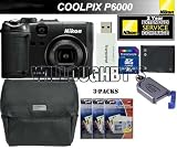 Nikon Coolpix P6000 13.5MP Digital Camera + Nikon 2-Year Extended Warranty + Transcend TS8GSDHC6-S5W 8GB SDHC6 Memory Card W/ Card Reader + Nikon Coolpix P Series Case + Willoughbys Starter Kit