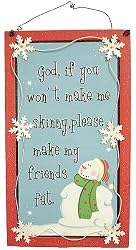 Funny Dieters Christmas Snowman Friendship Wall Plaque