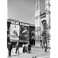 Advertising Billboard Abuts the Gothic Facade of the Cathedral in the Piazza Del Duomo Photographic Poster Print by Alfred Eisenstaedt, 30x40