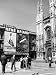 Advertising Billboard Abuts the Gothic Facade of the Cathedral in the Piazza Del Duom...
