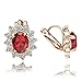 Yoursfs Trendy Sunflower Oval Spphire Clip on Stud Earrings for Women Tiny Cubic Zirconia Cut