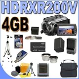 Sony HDR-XR200V 120GB HDD High Definition Camcorder w/15x Optical Zoom BigVALUEInc Accessory Saver 4GB FH100 Replacement Battery/Rapid Charger Filters/Lens Bundle