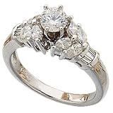 14K White Gold Marquise Diamond Engagement Ring (Center stone is not included)