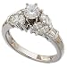 14K White Gold Marquise Diamond Engagement Ring (Center stone is not included)