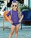 RuffleButts Little Girls Grape Polka Dot Ruffled Rash Guard Bikini
