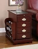 Cabinet End Table with Magazine Rack in Heirloom Cherry Finish