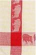 100% Cotton Waffle Weave Red Buffalo Dishtowel 18" X 28" Set / 6
