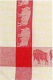 100% Cotton Waffle Weave Red Buffalo Dishtowel 18" X 28" Set / 6