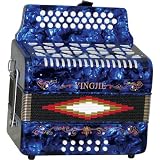 Product details for Full Size 3 Row Accordion - Blue with Free Hardshell Carrying Case