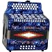Full Size 3 Row Accordion - Blue with Free Hardshell Carrying Case