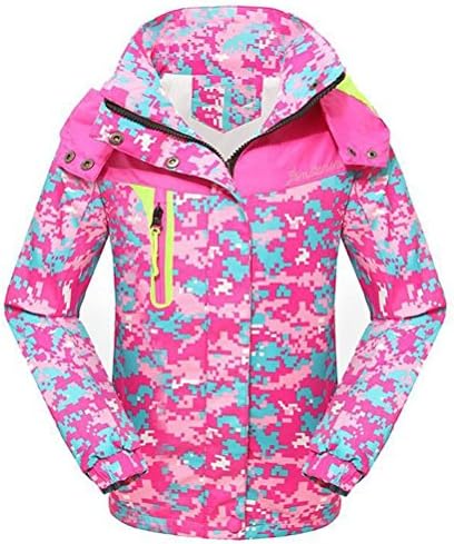 Roseate Girl's Jacket Athletic Outerwear Camouflage Coat Waterproof Pink 6