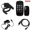 Samsung M850 Instinct HD Combo Solid Black Silicon Skin Case Faceplate Cover + Rapid Car Charger + Home Wall Charger + USB Data Charge Sync Cable for Samsung M850 Instinct HD + Free LiveMyLife Wristband