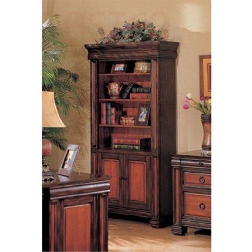 Home Office Bookcase in Dark Brown Two Tone Finish On Sale