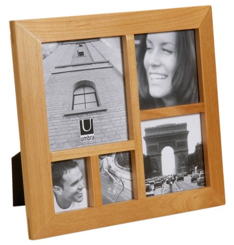 Childrens Toyshop  Kitchen & Housewares : Umbra Multi Photo Frame Holds 2, 2"x2", 2, 3.75"x3.75", 1, 3.75"x 4.75" Photos - Natural
