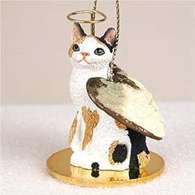 Japanese Bobtail, Tort/White Tiny Ones Cat Angel (2 in)