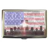 911 Memorial Twin Towers with American Flag USA Cigarette, Money, or Credit Card and ID Case
