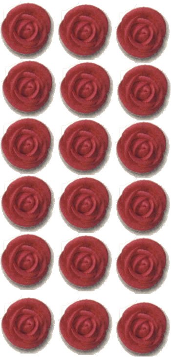 Roses Cake Decorations - Red Colored Rose Shaped Edible Hard Sugar Decorations (18 pcs) by Lucks