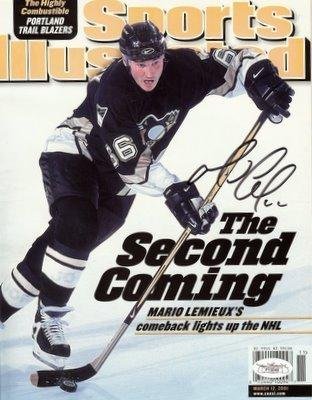 Mario Lemieux Penguins Signed 2001 Sports Illustrated Magazine JSA - Autographed NHL Magazines