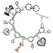 Silvertone Dog Theme Marcasite Charm Bracelet Fashion Jewelry