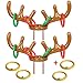 eboozone Inflatable Reindeer Antler Toss Game 2 Sets, Christmas Game, 2 Antlers 12 Rings