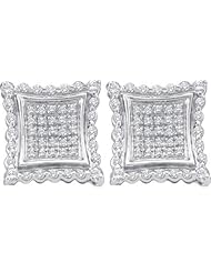 Diamond Earring 0.50ctw-diamond micro-pave earring 10KT White Gold