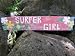 DECOR , HAWAII DECOR - VINTAGE HAWAII "SURFER GIRL" ROXY TIKI DECOR SIGN - 39" - ISLAND DECOR