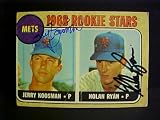 Jerry Koosman & Nolan Ryan New York Mets Rookie Stars #177 1968 Topps Signed Baseball Card