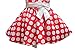Little/Big Girls Cap Sleeves 50's Vintage Polka Dot Flowers Girl Brithday Party Swing Dress,Red,2t
