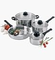 Regalware Food Service Lodging Economy 7-piece Stainless Steel Cookware Set with Glass Covers