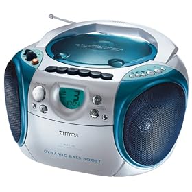 Philips AZ1140 CD Boombox with Cassette Recorder