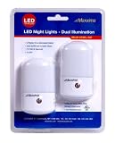 Maxxima MLN-15WL-02 2 LED Night Light With White Lens In 2 Pack