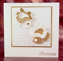 Deluxe wedding stationery - gold and cream - invitation - style 1 - 1 pack