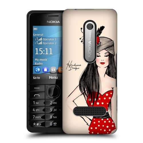 Head Case Designs Danielle Fashion Illustration Protective Snap-on Hard Back Case Cover for Nokia 301