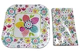 Spring Fling! Square Plates and Napkins Set - 30-pc Set (Flower and Ladybug)