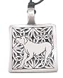 Celtic Dog Pewter Pendant Necklace