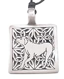 Celtic Dog Pewter Pendant Necklace