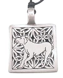Celtic Dog Pewter Pendant Necklace