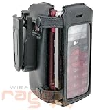 Wireless RAGE ONYX Premium Padded Lambskin Leather Case with Detachable Swivel Belt Clip for Verizon LG EnV2 VX9100