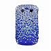 Sparkling Silver with Blue Full Diamond Rhinestone Snap on Hard Skin Faceplate Bling for Blackberry Bold 2 Onyx 9700 Snap on Case