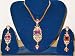 Romantic Gift-Gold Plated Ruby Pendant Designer Necklace and Earrings 3pc Set (Brand New)