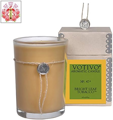 Bright Leaf Tobacco Candle by Votivo &amp; Original Artwork Chinese Love Spell Card Gift Set