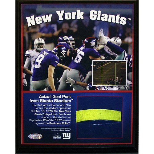 MLB New York Giants Game-Used Field Goal Plaque