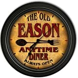 Eason 's Family Diner Black Cascading Pub Style Wall Clock