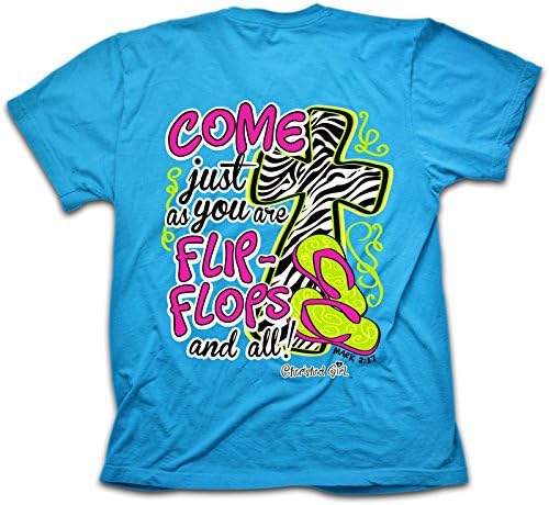 Kerusso Activewear CGA13553X Come as You Are- Flip-Flops and All T-Shirt, Turquoise - 3X