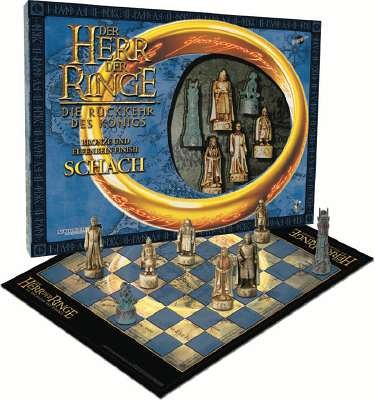 The Lord of the Rings – The Return of the King – Antique Bronze and Ancient Bone Finish Chess Set