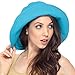 Simplicity Women's Cotton Summer Beach Sun Hat with Wide Fold-Up Brim