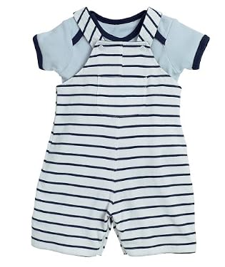 Boys Layette Stripe Interlock Bibshort
