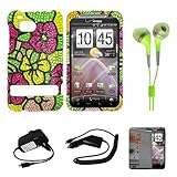 Tropical Rainbow Flower Rhinestone Diamante 2 Piece Protective Crystal Hard ....